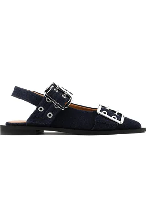 Ganni Denim Feminine Buckle Sandal
