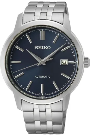 Seiko Horloge SRPH87K1 Staal Automaat 100m Waterdicht en Blauwe Wijzerplaat 41mm