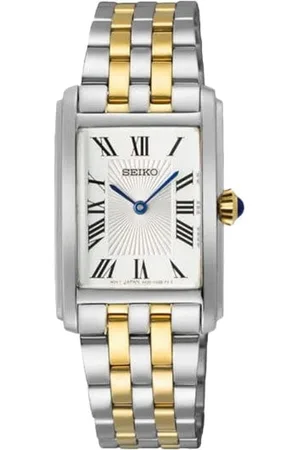 Seiko Horloge SWR087P1 Staal Bi-color Quartz 50m Waterdicht Rechthoekig 22 x 33mm
