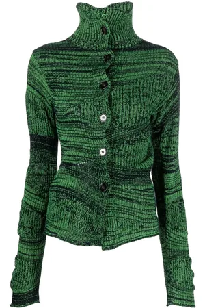 Acne Studios Button Up Knit Sweater - Navy/flou Green