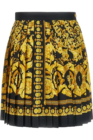 VERSACE Printed silk skirt