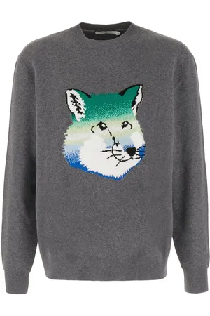 Maison Kitsuné Melange grey cotton sweater