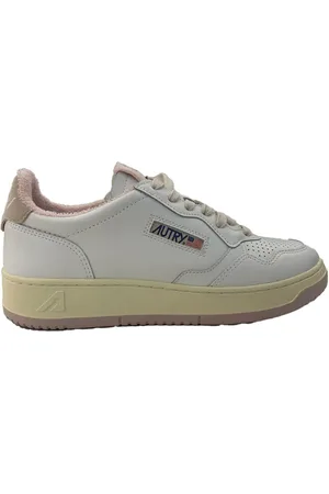 Autry Baskets medalist en cuir rose