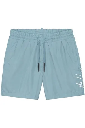 Malelions Swim Shorts - Light Blue/Off-White