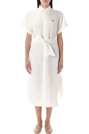 Ralph Lauren Midi Shirt Dress Mc Bianco