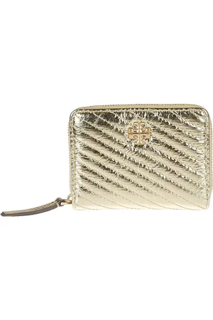 Tory Burch Small Kira Metallic Moto Bi-fold Wallet Metallic