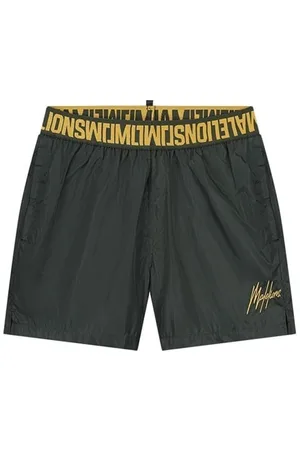 Malelions Swim Shorts - Dark Green/Gold