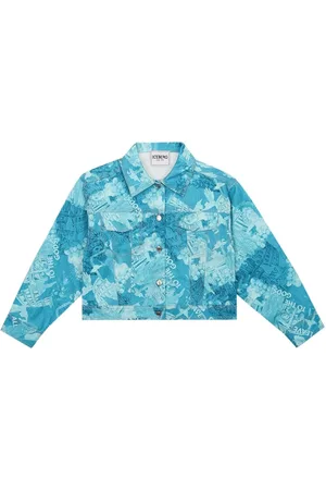 Iceberg KIDS - Indigo Tie Dye Cropped Denim Jacket