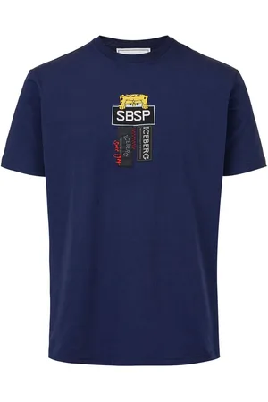 Iceberg Blue sustainable stretch cotton T-shirt with Spongebob print