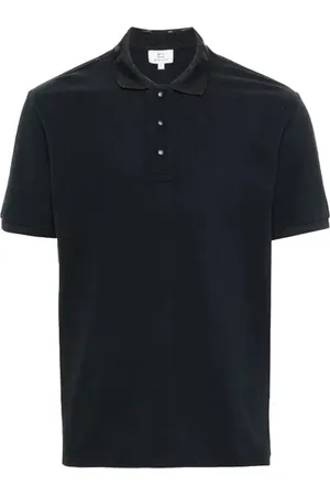 Woolrich Embossed Logo Polo Melton Blue