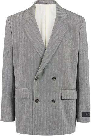 Iceberg Black and White Double Breasted Regular Fit Jacket