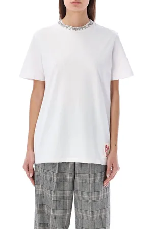 Golden Goose Tshirt Crsytal Collar Bianco