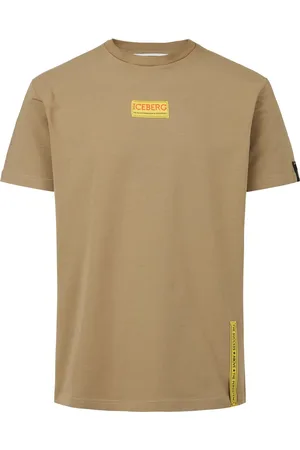 Iceberg Slim-fit mud-colored T-shirt in sustainable cotton jersey