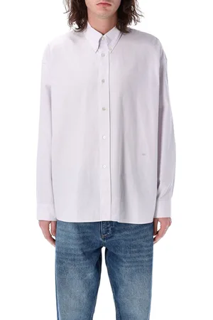 STUDIO NICHOLSON Long Sleeve Shirt Lilac Stripe