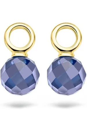 Blush Oorbedels 9046YDB 14k Geelgoud met Blauw Zirkonia