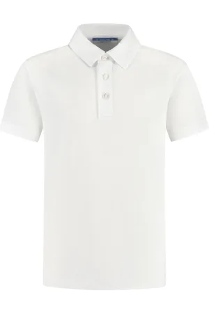 Jacob Cohen Polo M/c Jersone Ricamo Giglio Gabardina Bianco Ottico