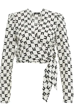 Elisabetta Franchi Wrap blouse with logo print