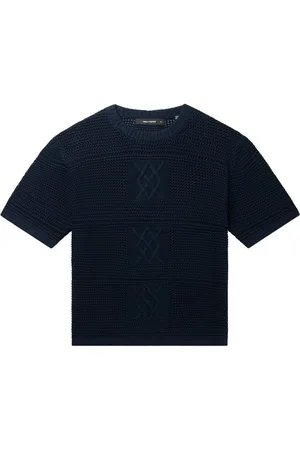 Daily paper T shirt crochete bleu marine