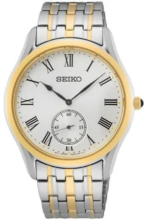 Seiko Horloge SRK048P1 Staal Bi-color met Geelgouden Plating Quartz 50m Waterdicht 39mm