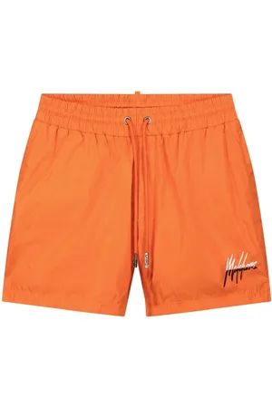 Malelions Split Swimshort - Orange/White