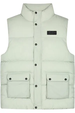 Malelions Men Crinkle Padded Vest - Aqua Grey