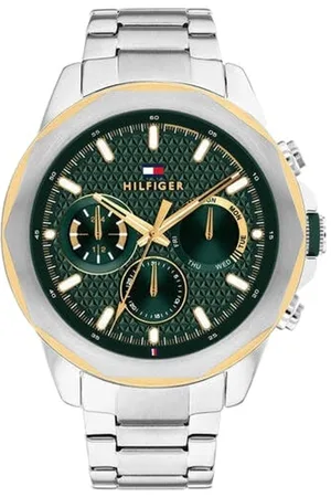 Tommy Hilfiger Horloge TH1710651 Lars Staal Bi-color Quartz Chronograaf met Groene Wijzerplaat 46mm