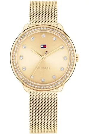 Tommy Hilfiger Horloge TH1782699 Demi Staal met Geelgouden Plating en Zirkonia Quartz 33mm