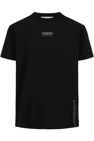 Iceberg Slim-fit black T-shirt in sustainable cotton jersey