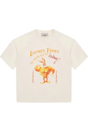 Iceberg KIDS - Cream T-shirt with red and orange Looney Tunes prints and designs on the front
