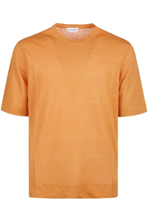 BALLANTYNE Plain Stitch T-shirt Yellow & Orange