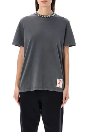Golden Goose Tshirt Crsytal Collar Antracite