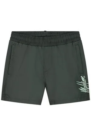 Malelions Junior Split Swim Shorts Dark Green