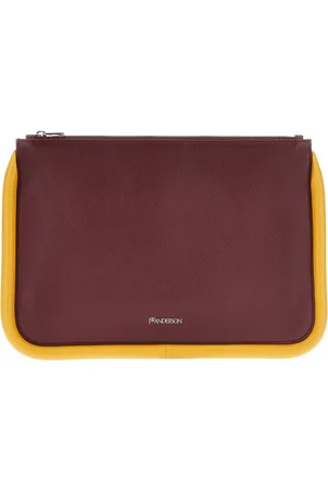 J.W.Anderson Burgundy leather large Bumper-Tube clutch