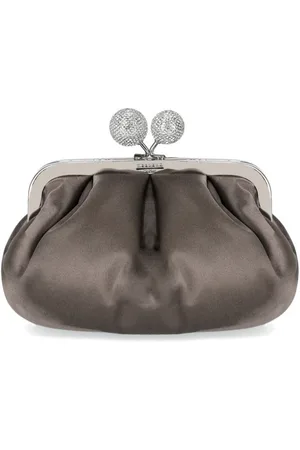 Max Mara Weekend Pasticcino Emmy Small Piombo Clutch Bag Silver