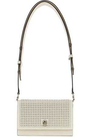 Alexander McQueen Ivory leather small Biker Skull shoulder bag