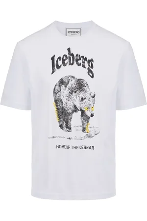 Iceberg White regular fit T-shirt in GOTS certified sustainable interlock fabric