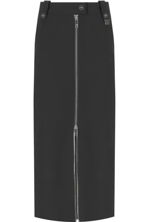 Ganni Crepe Black Midi Skirt Black