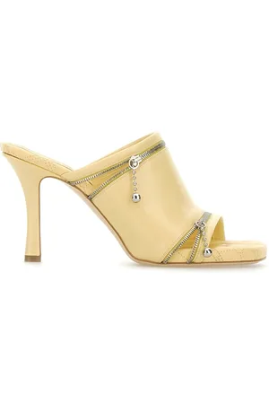 Burberry Cream leather Peep mules