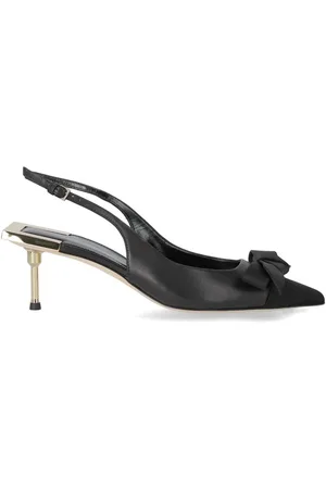 Elisabetta Franchi Black Slingback Pump With Bow Black