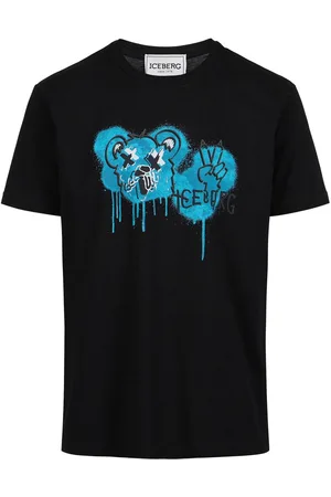 Iceberg Classic black regular fit white cotton jersey t-shirt