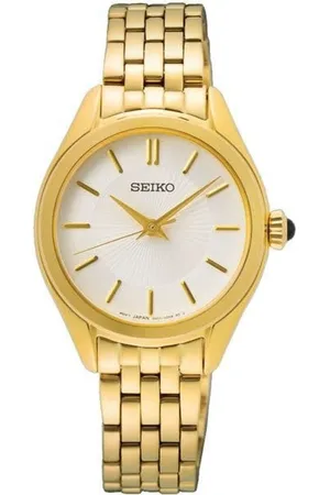 Seiko Horloge SUR538P1 Staal met Geelgouden Plating Quartz 50m Waterdicht 29mm
