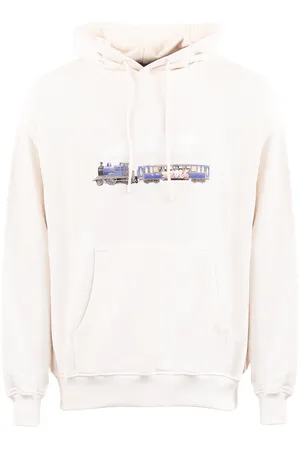 Drôle de Monsieur Heren Le Hoodie Locomotive Wit