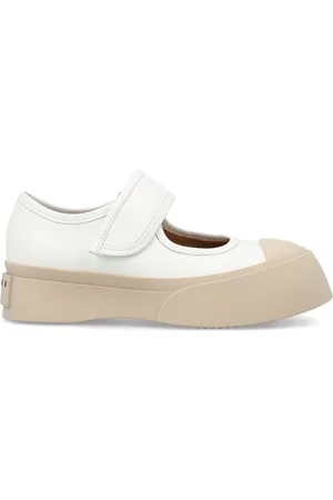 Marni White nappa leather Mary Jane ballerinas