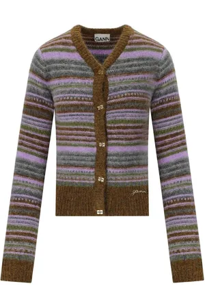 Ganni Multicolor Striped Cardigan Divers