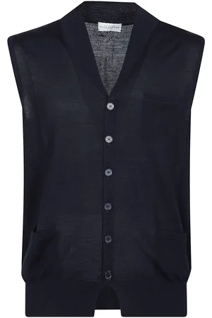 BALLANTYNE V Neck Vest Blue