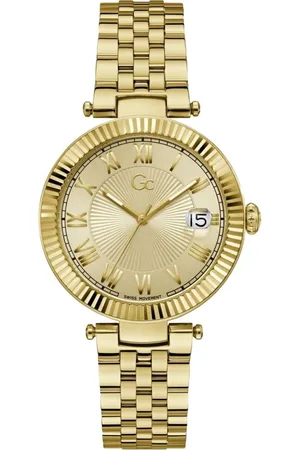 GC Dames Horloge Z36002L6MF Staal Goude Plating Swiss Made Quartz met Romeinse Cijfers
