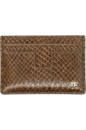Tom Ford Card Wallet Phyton Print Oak Beige