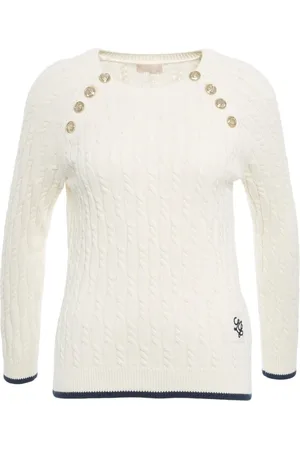 Liu Jo Cable knit sweater with logo embroidery