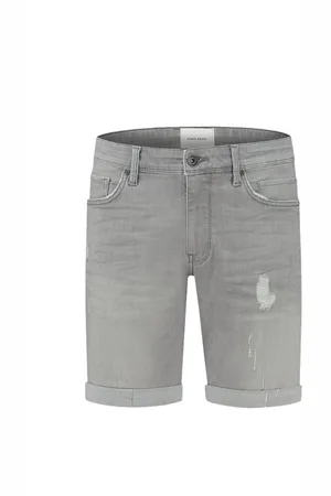 Pure Path The Steve Skinny Fit Shorts Denim Light Grey