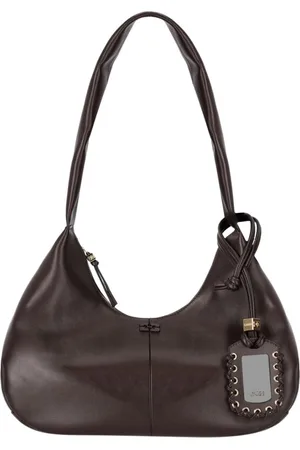 Ganni Hobo Seal Brown Medium Shoulder Bag Brown